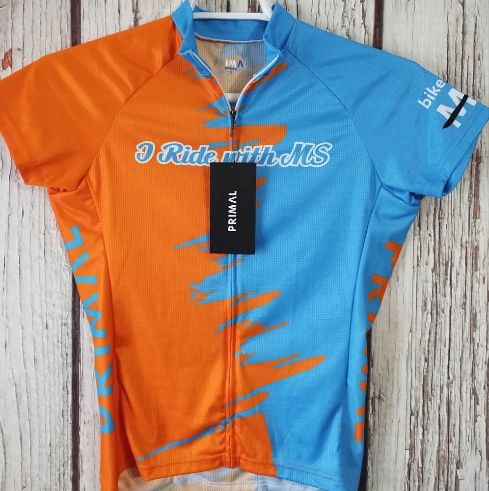 Primal Cycling Wear Women's Sport Cut Small Short Sleeve Jersey (I Ride With MS)